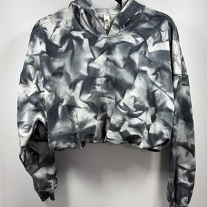 Lululemon Cropped Tie Dye Hoodie Womens 6 Gray Pullover Sweatshirt Athleisure